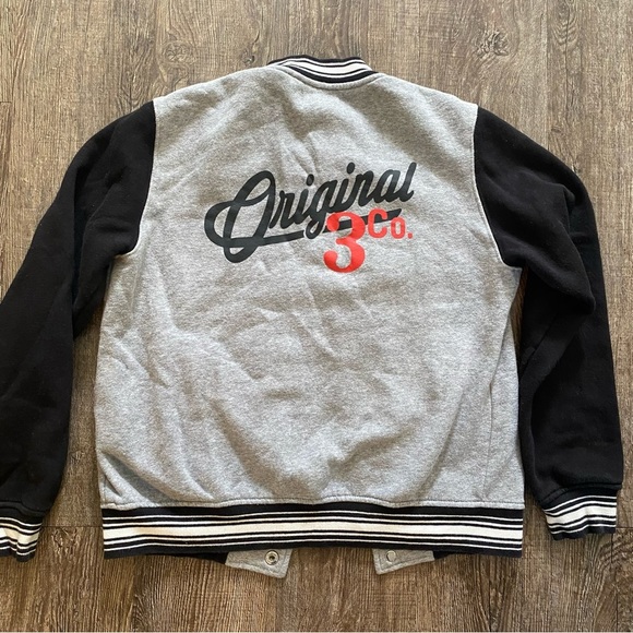 H & M Jacket Boys Kids 10-12 Youth Black White Gray Baseball Snap Button Pockets - Picture 6 of 9